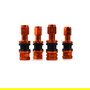 Omp OMPS09990010 Juego de 4 Valvulas de Aluminio para Llantas, Valvulas para Neumaticos Color Naranja