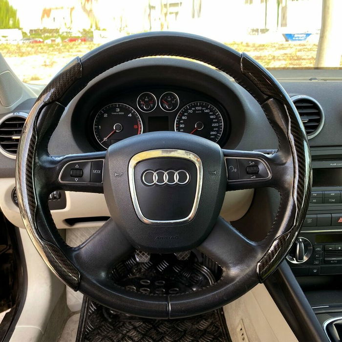 Occ Motorsport Funda Volante 2 Piezas Efecto Carbono OCCFV0001 Universal Gris y Negra Antideslizante