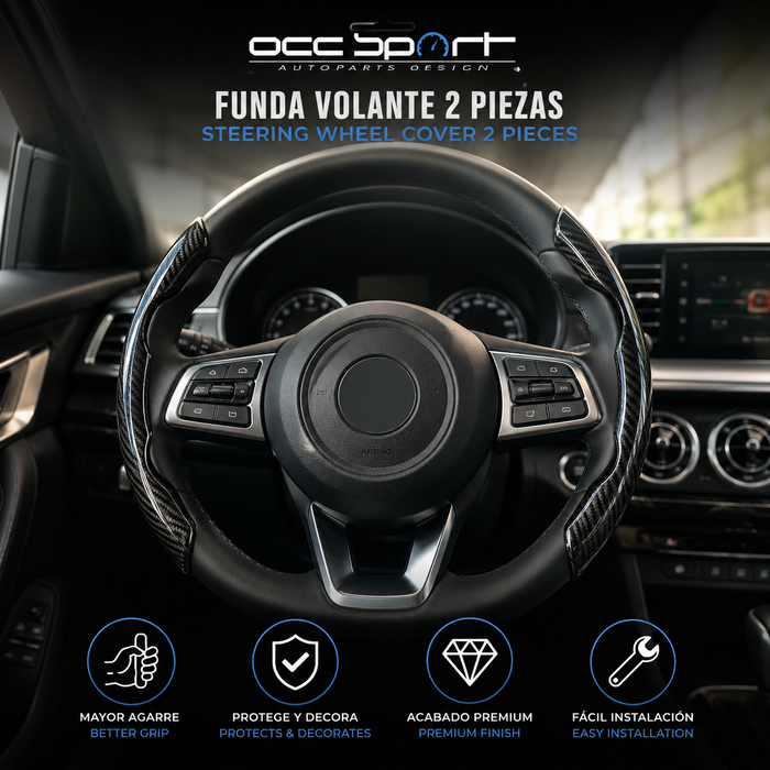 Occ Motorsport Funda de Volante Efecto Carbono 2 Piezas