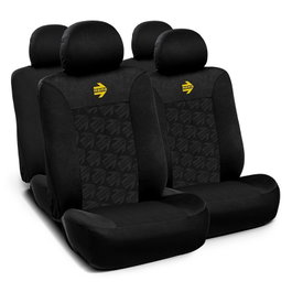 Momo Set Completo de Cubre Asientos de 11 Piezas Negro/Gris