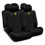 Momo Set Completo de Cubre Asientos de 11 Piezas Negro/Gris