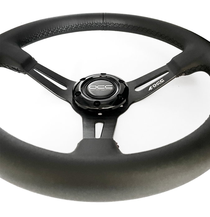 Occ Motorsport Volante Semidesplazado Mod. Classic Piel de Nappa Brazos Negros
