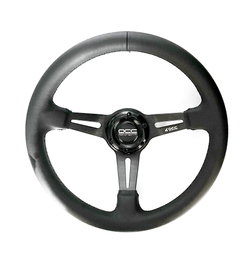 Occ Motorsport OCCVOL016 Volante Semidesplazado Classic - Diametro 350 mm, Piel de Nappa, Brazos Negros, Aro 34 mm, Para Vehiculo con o sin Airbag