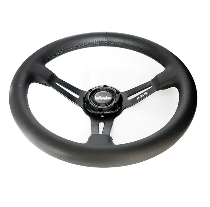 Occ Motorsport Volante Semidesplazado Mod. Classic Piel de Nappa Brazos Negros