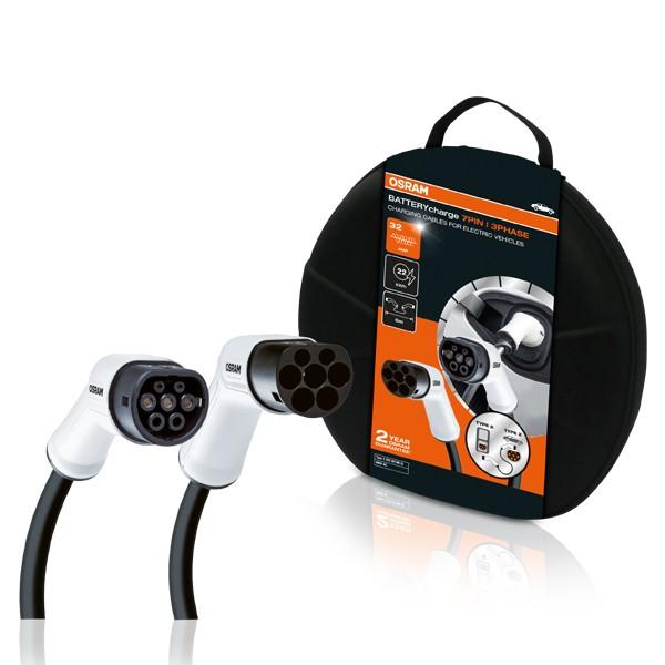 OSOCC Cable de Carga para Coche Eléctrico Tipo 2, 32A 3 Fases, 7.4 kW, Compatible con Vehículos Eléctricos, Modelo OSOCC23P05