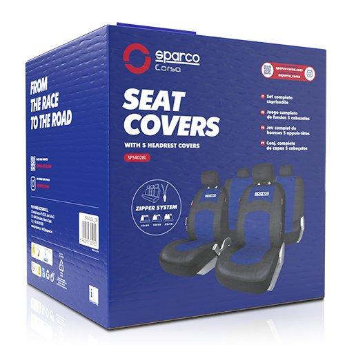 Funda de asiento Sparco SPCS402BL Negro/Azul