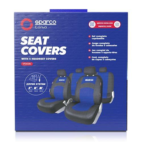 Funda de asiento Sparco SPCS402BL Negro/Azul