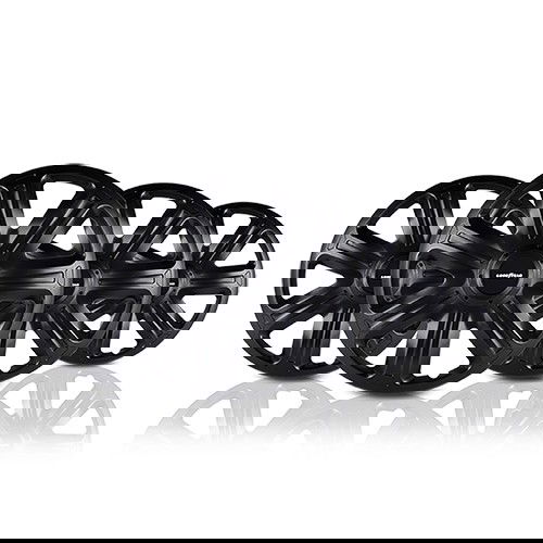 Abc GOD9062 Tapacubos Imola Negro 14" Juego de 4 para Llantas de Acero, Barniz Brillo, Montaje sin Herramientas, Antirrayaduras