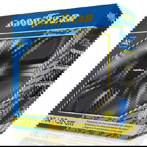 Abc GOD9062 Tapacubos Imola Negro 14" Juego de 4 para Llantas de Acero, Barniz Brillo, Montaje sin Herramientas, Antirrayaduras