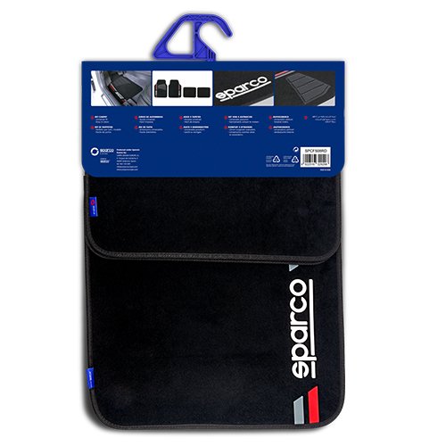 Sparco Alfombra Moqueta Roja con Detalles en Goma