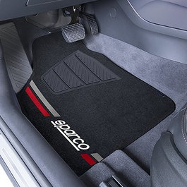 Sparco Alfombra Moqueta Roja con Detalles en Goma