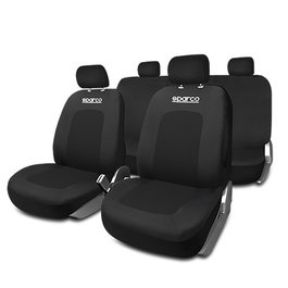 Sparco Juego Fundas Coche Sport Negra SPCS442BK para la Mayoría de Asientos Universales