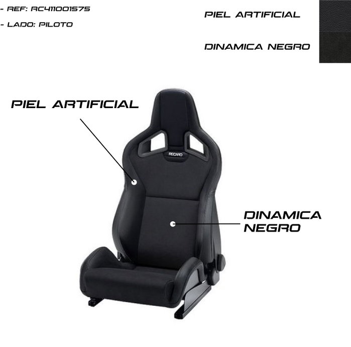 Recaro Sportster CS Piloto Piel Artificial/Dinamica Negro con Airbag