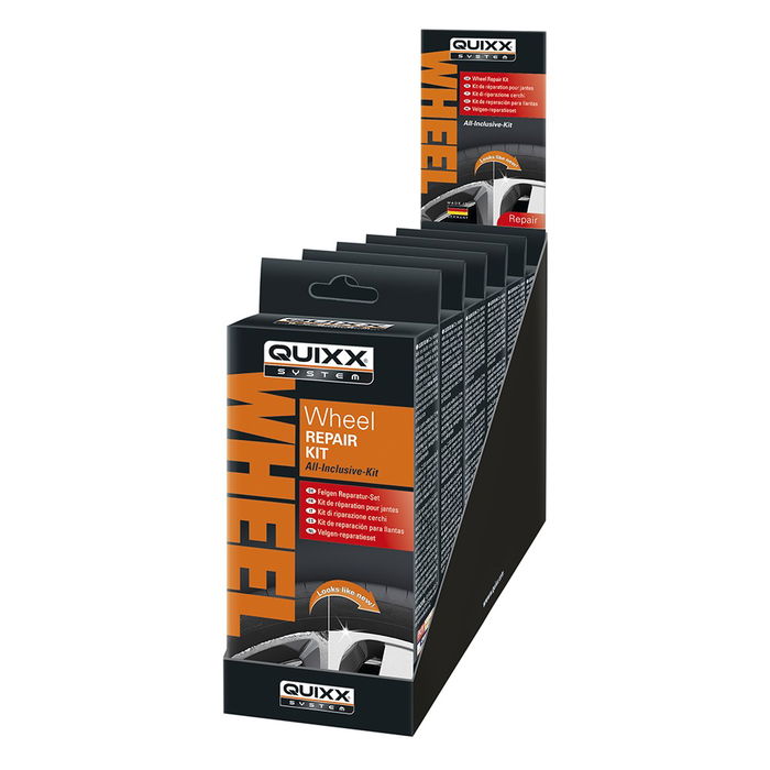 Quixx QQ10209 Kit Reparador de Llantas, Set de 6 Unidades para Corregir Arañazos y Daños Superficiales en Llantas de Coche Quixx QQ10209 Kit Reparador de Llantas, Set de 6 Unidades para Corregir Arañazos y Daños Superficiales en Llantas de Coche