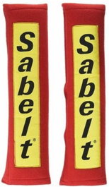 Sabelt SB450040/S Almohadillas de Velcro para Cinturón de Seguridad de Coche, 2 Pulgadas, Rojo, Felpa Suave y Cómoda