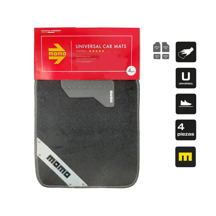 Alfombrilla para Coche MOMO MOMLCM012BW Blanco Negro Universal