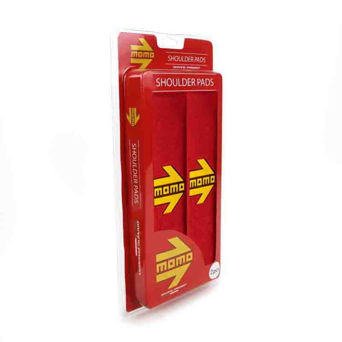 Momo Set de 2 Almohadillas para Cinturón de Seguridad Rojo/Amarillo