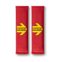 MOMO Almohadillas Protectores Cinturón Coche Rojo Amarillo MOMLSHP001R - Set 2 Piezas Microsuede Universal