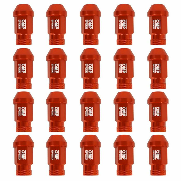 Set Tuercas OMP 7075 40 mm M14 x 1,50 20 uds Naranja