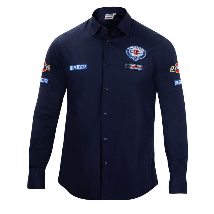 Camisa de Manga Larga Hombre Sparco Martini Racing Azul (Talla S) Camisa de Manga Larga Hombre Sparco Martini Racing Azul (Talla S)