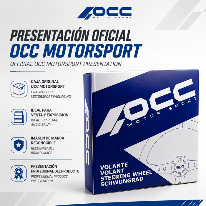 Occ Motorsport Volante Plano Mod. Classic Piel de Nappa Brazos Negros