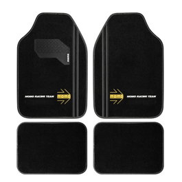 Momo Alfombras Universales 4 Piezas Negro-Blanco MOMLCM4A8BK Set Completo Poliéster