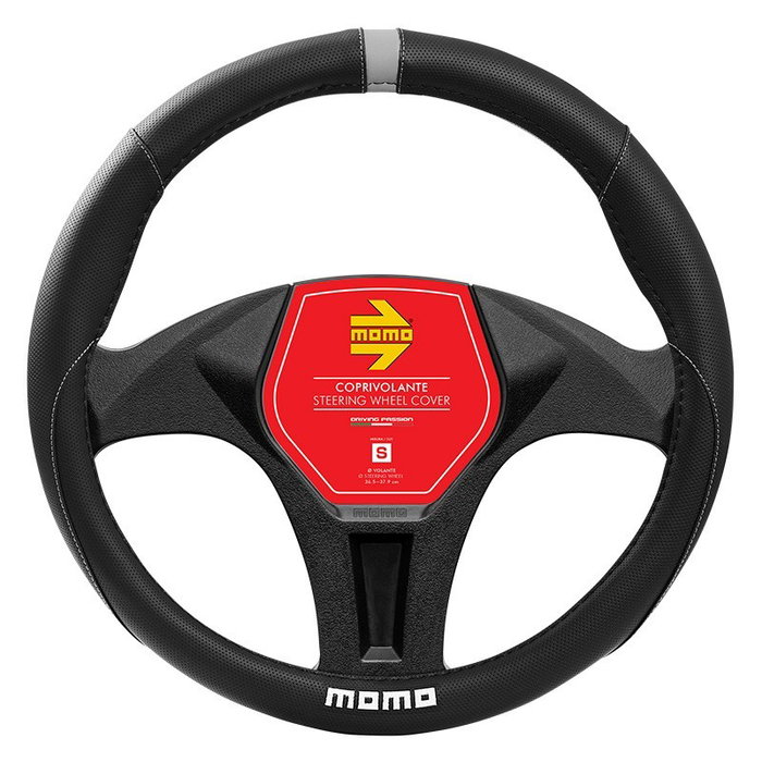 Momo Funda de Volante Elegant Universal Negro y Gris 38-39cm Momo Funda de Volante Elegant Universal Negro y Gris 38-39cm