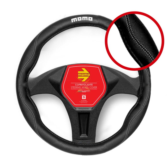 Momo Funda de Volante Comfort Universal Negro y Gris 38-39cm