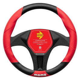 Momo MOMLSWC016BR Funda Volante Tuning Universal Negro y Rojo 38-39 cm