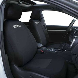 Sparco SPCS402BK Juego Fundas Asiento Coche Negro 11 Piezas 100% Poliéster