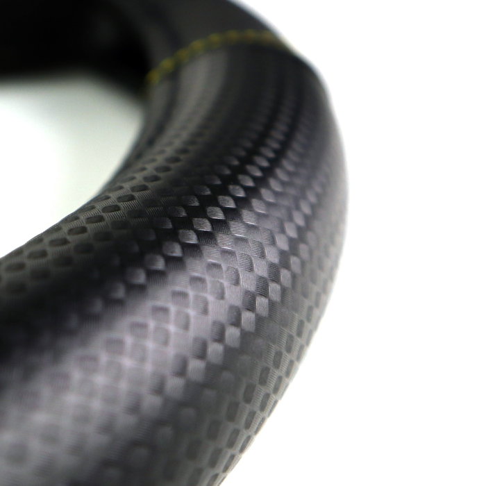 Momo Funda de Volante Carbon Universal Negro y Amarillo 38-39cm
