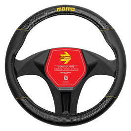 Momo Funda Volante Carbon Universal Negro y Amarillo MOMLSWC013BY 38-39 cm
