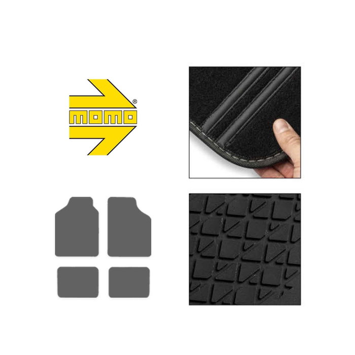 Momo Set de 4 Alfombrillas Universales Racing Negro/Rojo Momo Set de 4 Alfombrillas Universales Racing Negro/Rojo