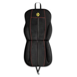 Momo Respaldo de Asiento MOMLSCU45BK Universal Coche Negro-Rojo con Espuma Acolchada Duradero Fácil de Limpiar