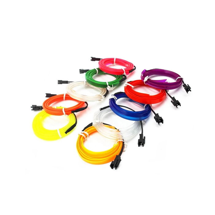 Occ Sport OCCLED02 Tira LED de Neón con Fibra Óptica Turquesa para Auto Interiores, Luz Decorativa de 3 m para Salpicadero y Puertas, Conexión USB