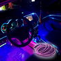 Occ Sport OCCLED03 Tira de Alambre de Neón con Fibra Óptica LED Color Violeta 3M, Luz Decorativa e Interior para Coche, USB