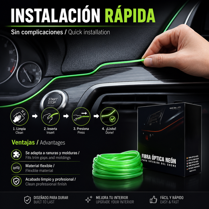 Occ Sport Tira de alambre de neón de fibra óptica color verde lima
