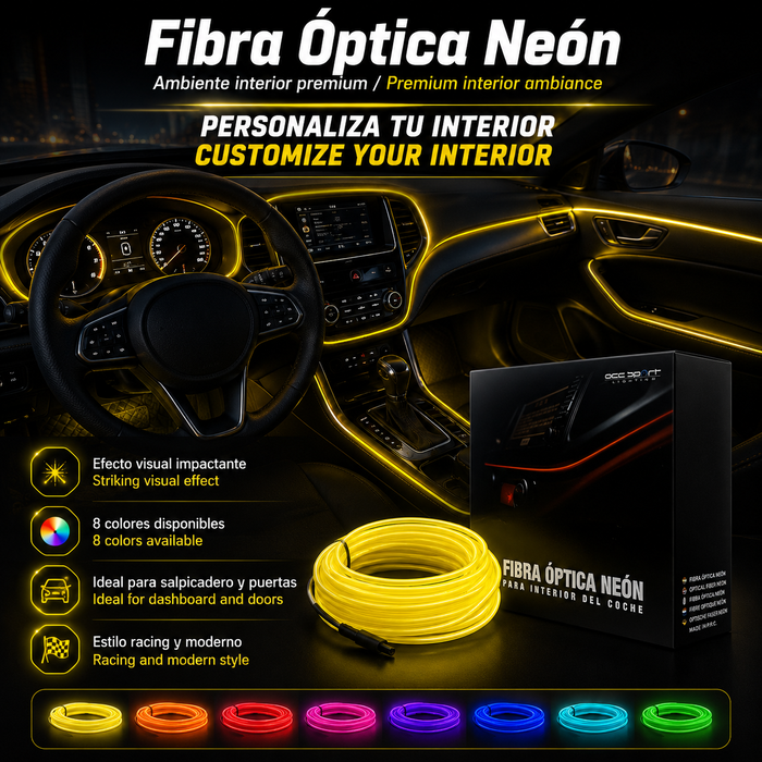 Occ Sport Tira de Alambre de Neón de Fibra Óptica Amarillo
