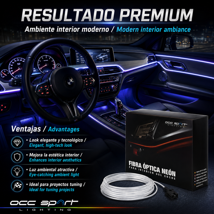 Occ Sport Tira de Alambre de Neón de Fibra Óptica Color Blanco