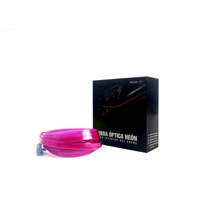 Occ Sport OCCLED10 Tira LED de Neon con Fibra Optica para Coche, Rosa, 3m, USB, Luz Decorativa Interior Salpicadero