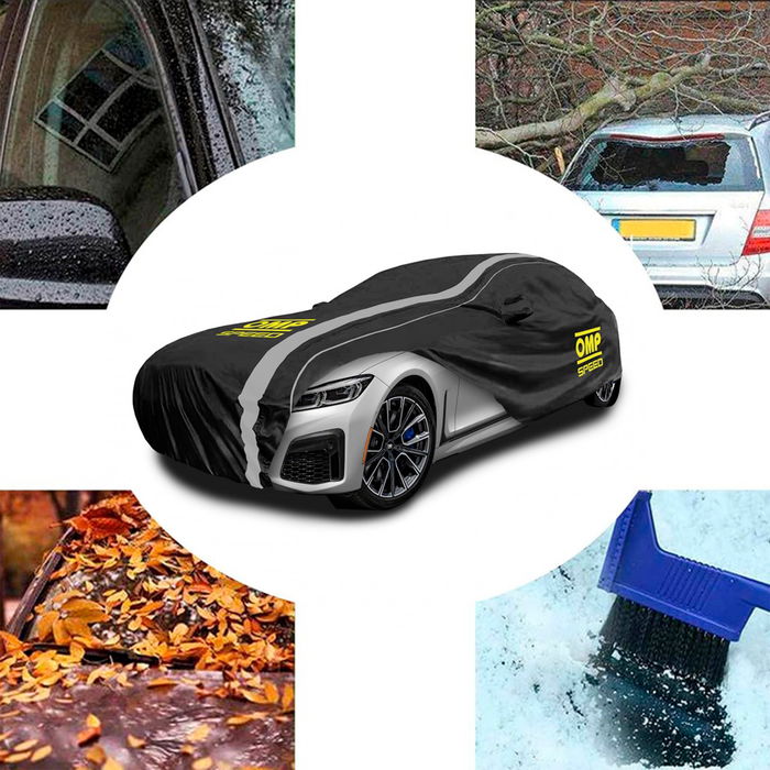 Omp Funda Cubre Coche Exterior-Interior Impermeable 3 Capas Talla XL 533 X 178 X 120 cm OMPS18011019