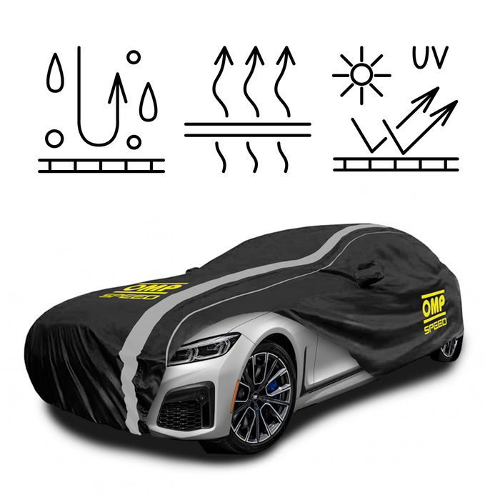 Omp Funda Cubre Coche Exterior-Interior Impermeable 3 Capas Talla XL 533 X 178 X 120 cm OMPS18011019