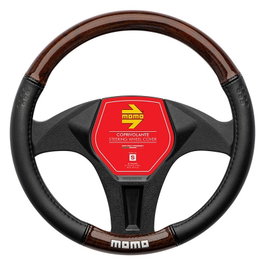 Momo Funda Volante Luxury Universal Madera-Pvc Negro Y Marron 38-39 cm MOMLSWC0LXWDM