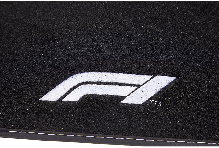 Formula 1 Alfombra de Coche CM480 4TLG Negro/Blanco