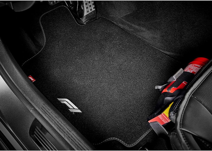 Formula 1 Alfombra de Coche Cm580 F110861 Textil Negro-Blanco 4 Piezas