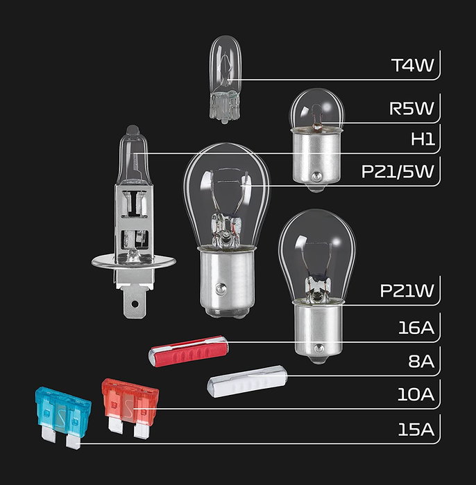 Formula 1 Juego De Lámparas De Repuesto H1 SK100 F110775 9 Piezas ECE Aprobación Calle Formula 1 Juego De Lámparas De Repuesto H1 SK100 F110775 9 Piezas ECE Aprobación Calle