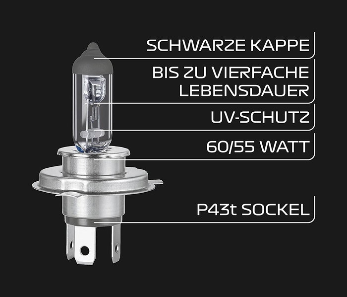 Formula 1 Bombilla H4 Eco Cl430 12V 60-55W P43t