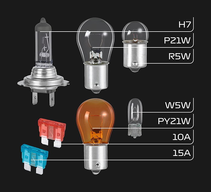 Formula 1 Juego De Lámparas De Repuesto H7 SK 700 con Bombillas y Fusibles