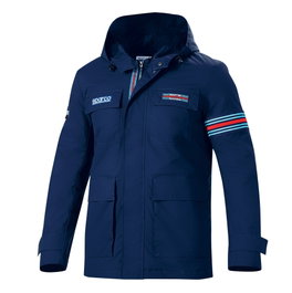Sparco S01330MRBM2M Chaqueta de Campo Martini Talla M Azul Impermeable Alta Calidad Bolsillos Capucha Desmontable