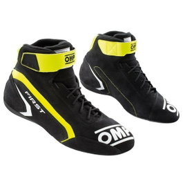 Omp Zapatillas First FIA 8856-2018 Gris / Amarillo Fluo Talla 42